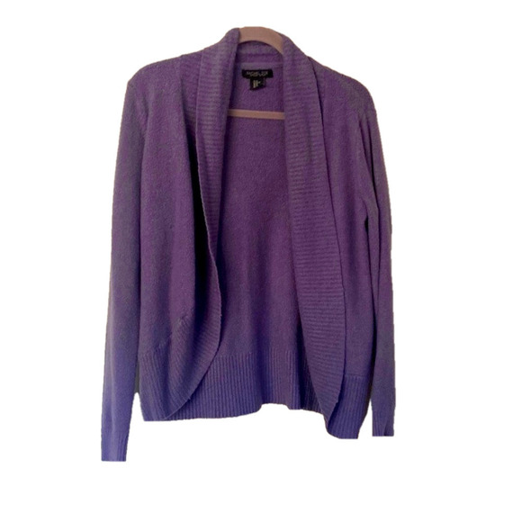 Rachel Zoe Soft Boucle Cardigan Purple Cocoon Cardigan Measures 22” P2P 26.5” L - Picture 1 of 8